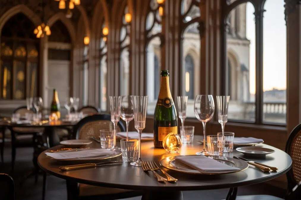 repas au champagne